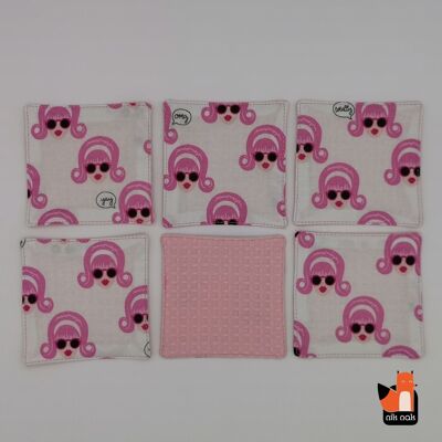 Glam ZD - 6 lingettes nid d'abeille assorties