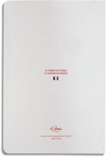 Carnet Cocorico blanc rouge 12x18cm 3