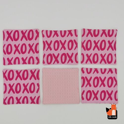 XOXO 6 lingettes nid d'abeille assorties