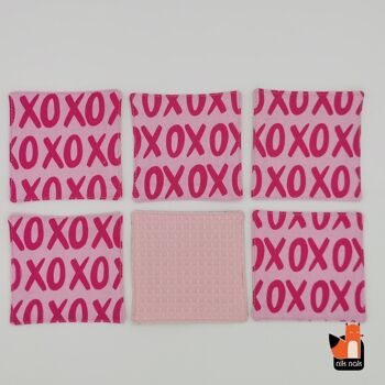 XOXO 6 lingettes nid d'abeille assorties 1