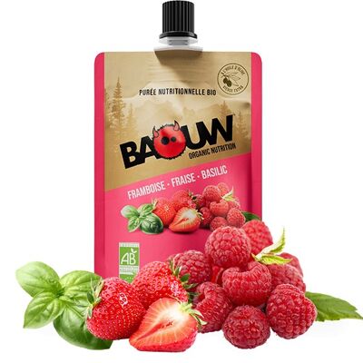 Purée nutritionnelle Baouw Framboise-Fraise-Basilic