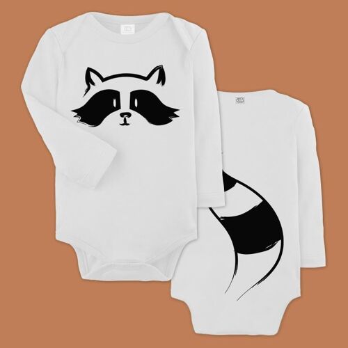 Raccoon baby bodysuit - Long sleeves