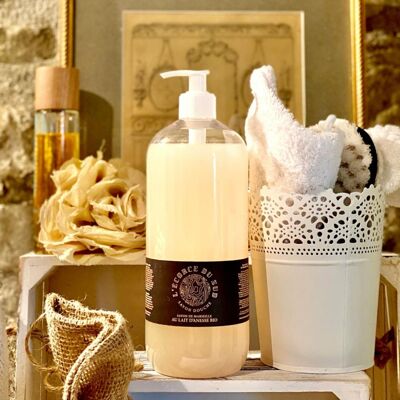 Jabón de ducha Marsella 1L con leche de burra ecológica con aceite de oliva y aceite de coco