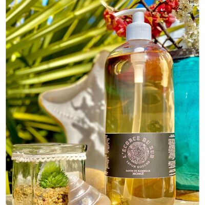 Marseille shower soap 1L Monoï fragrance with olive oil and coconut oil