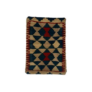 Housse de coussin anthracite tissée à la main Kilim 2