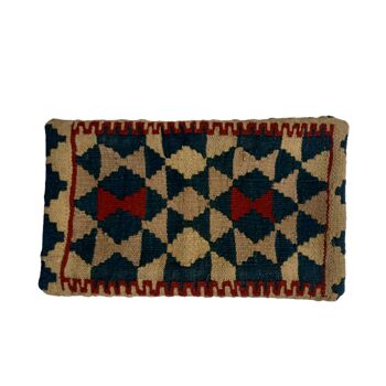 Housse de coussin anthracite tissée à la main Kilim 3