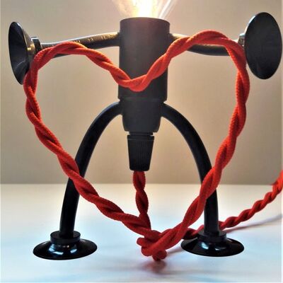 Benjamin Bright; * Dutch Design Tablelamp * Size E14 * With red cord 1,5 meter + cordswitch  * With black designplug (different plug available for the UK)