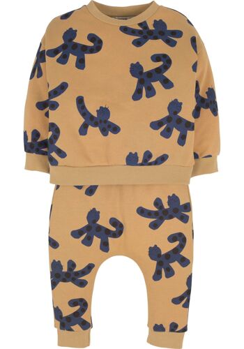 Ensemble bébé garçon, tigre en 2 parties beige 1