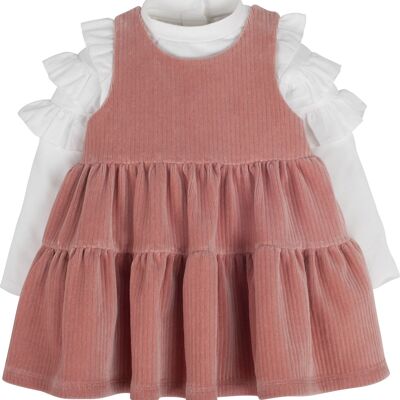 Baby Mädchen Kleid set, 2 tlg. In rosa