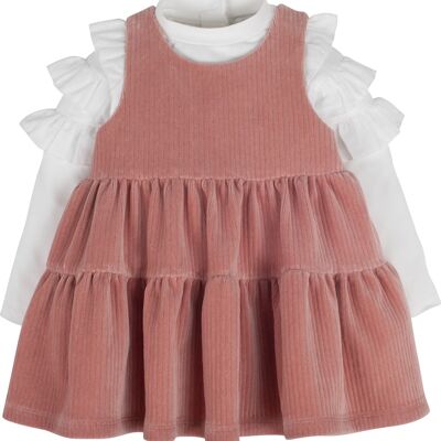 Baby Mädchen Kleid set, 2 tlg. In rosa