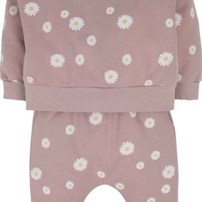 Set per bambina, fiori in 2 parti in rosa