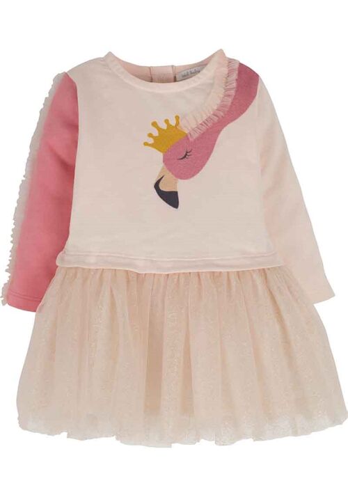 Baby Mädchen Kleid -Flamingo Queen in creme