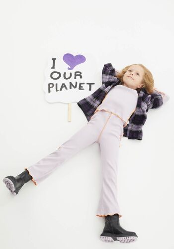 Sweat fille -Love our planet en rose 1