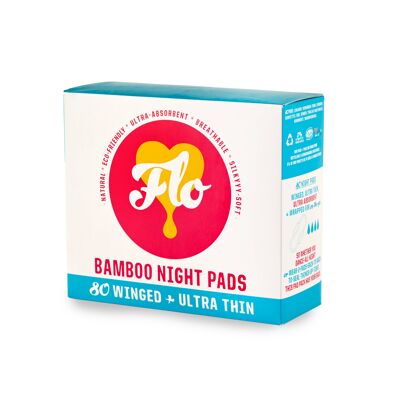 FLO Pads en bambou avec mégapack d'ailes, nuit