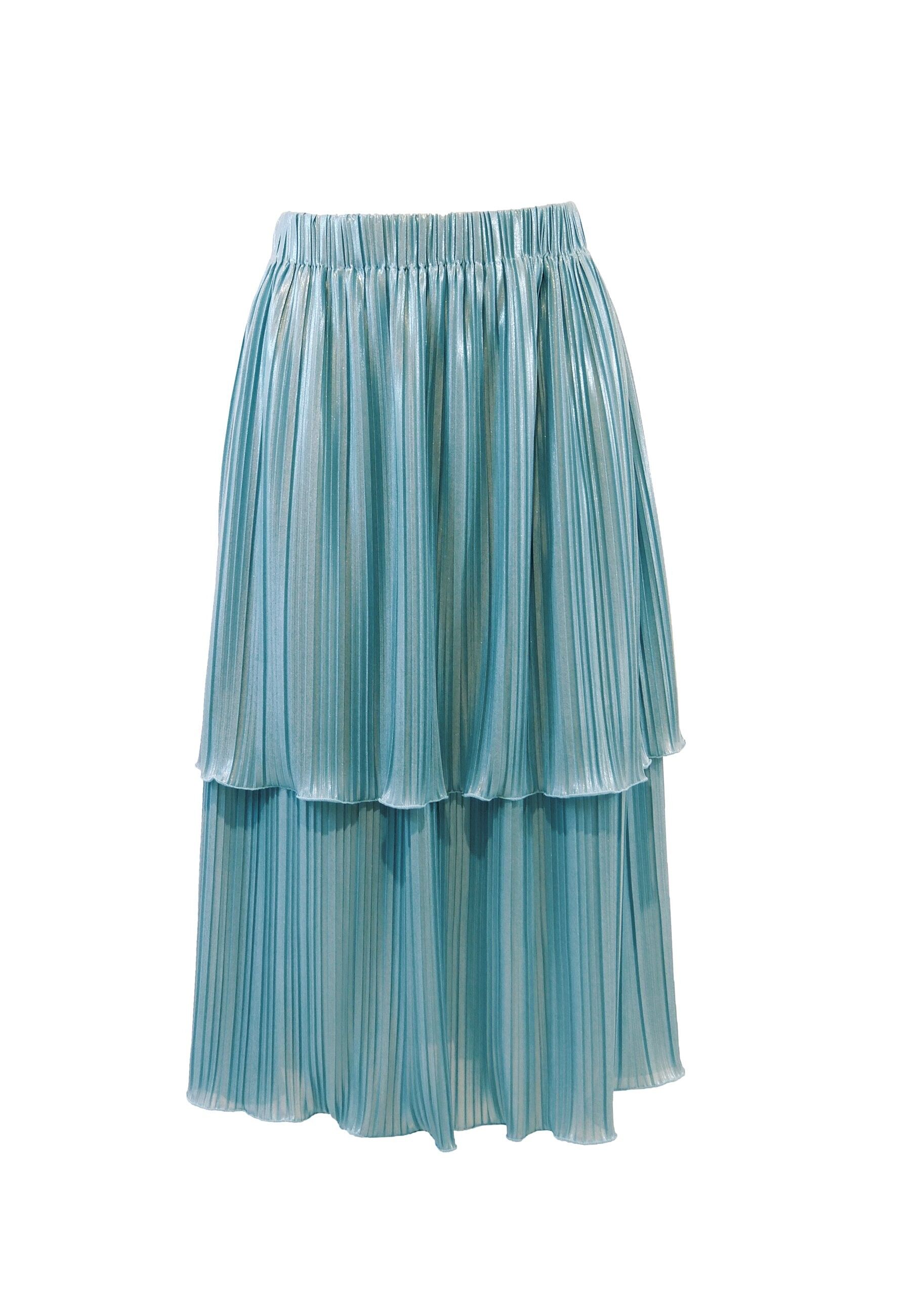 Gonna plissettata ecologicamente sostenibile con volant acqua