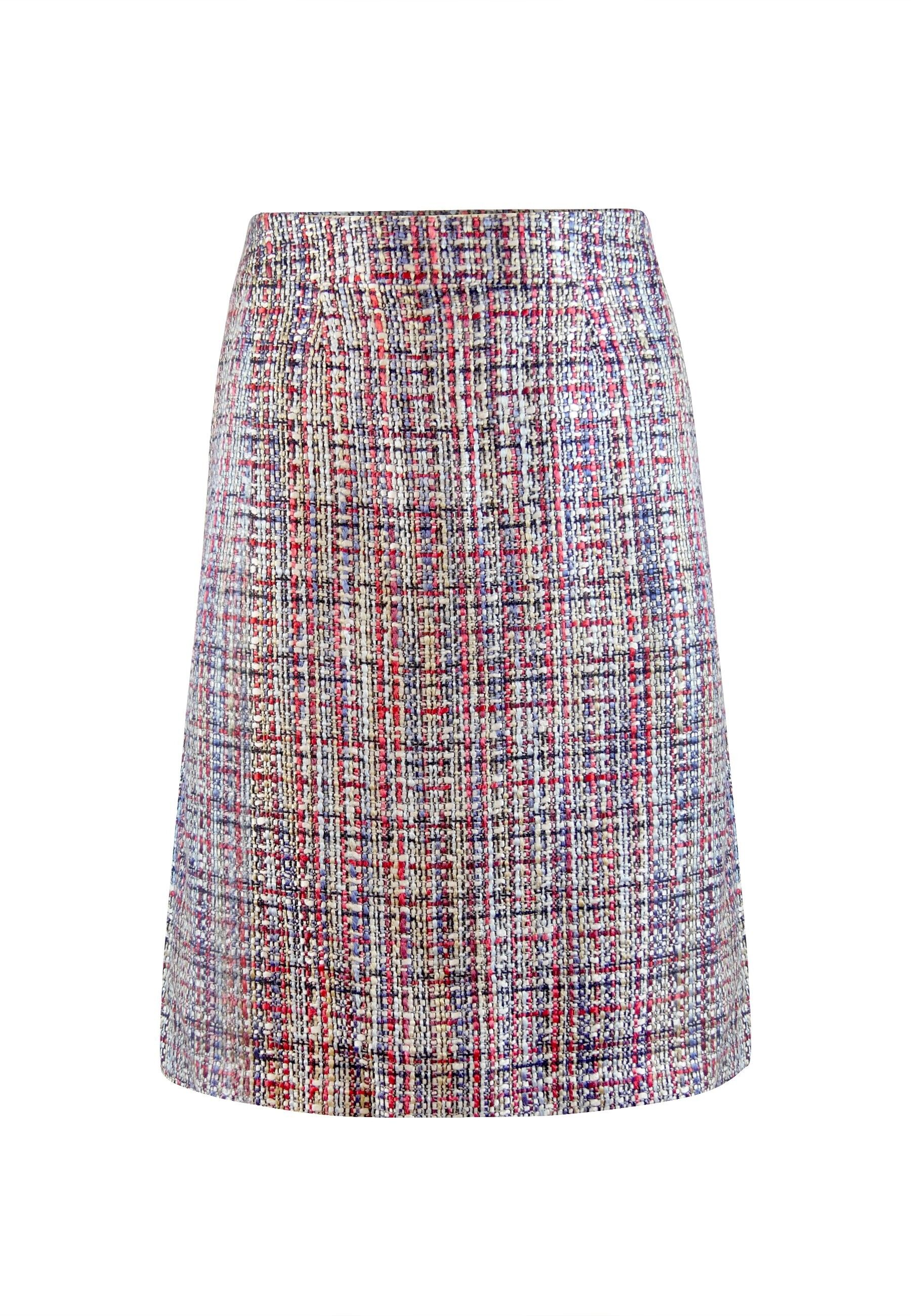 Gonna Gabrielle realizzata in tessuto bouclé rosso/blu/bianco