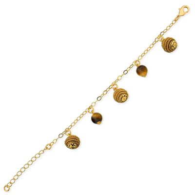 Bracelet Gisela Bio from Golden Grass - Tiger's Eye Gold