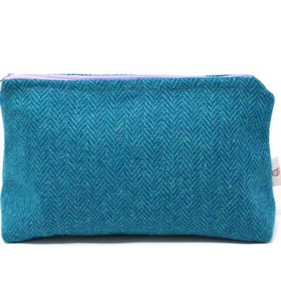 Harris Tweed Wash Bag - Jade/Blue