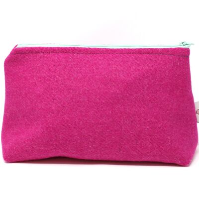 Harris Tweed Wash Bag - Pink