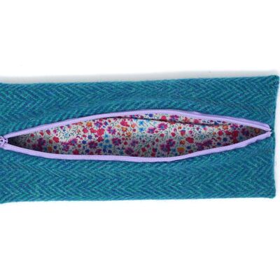 Harris Tweed Liberty Pencil Case - Jade/Blue