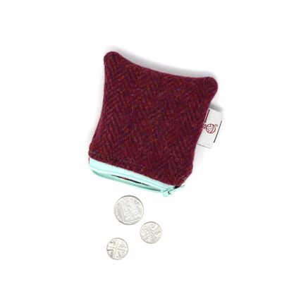 Harris Tweed Liberty Coin Purse - Raspberry/Coral