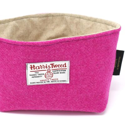 Harris Tweed Linen Basket - Pink