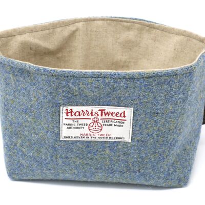 Harris Tweed Linen Basket - Seagreen/Blue