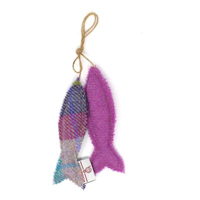 Harris Tweed Fish Pair - Pink/Purple