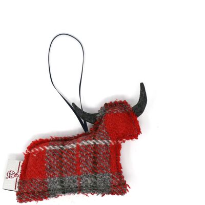 Harris Tweed Highland Cow - Red/Grey