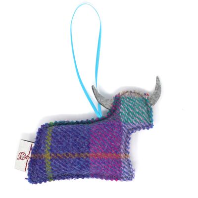 Harris Tweed Highland Cow - Pink/Purple