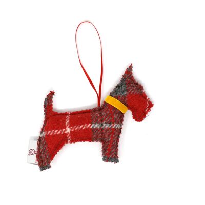 Harris Tweed Scottie Dog - Red/Grey