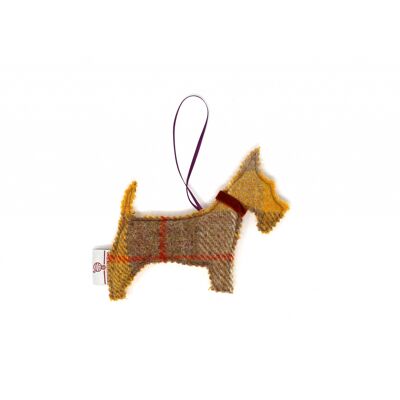 Harris Tweed Scottie Dog - Yellow/Orange