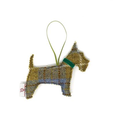 Harris Tweed Scottie Dog - Mustard/Blue