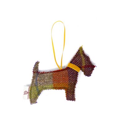 Harris Tweed Scottie Dog - Purple/Orange