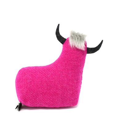 Harris Tweed Mini Highland Cow - Pink
