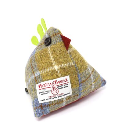 Harris Tweed Chicken Doorstop - Mustard/Blue