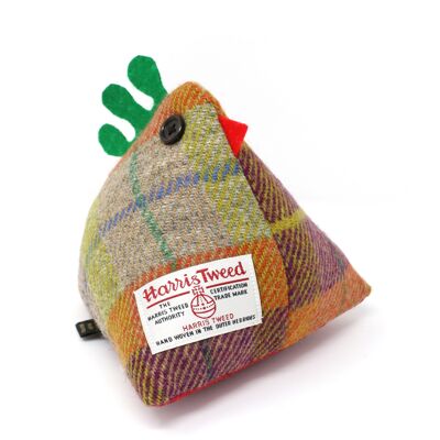 Harris Tweed Chicken Doorstop - Purple/Orange