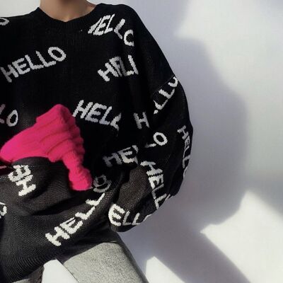 Hello Sweatshirt - BLACK