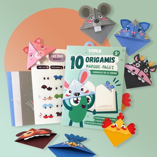 Origamis 10 Marque-pages Animaux de la ferme
