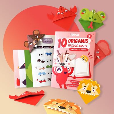 Origamis 10 Marque-pages Animaux du monde