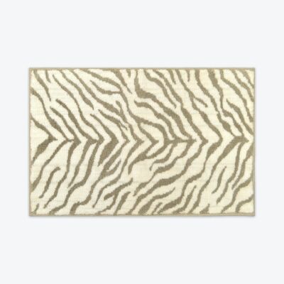 Zebra Print Jacquard Bath Mat Cream/Beige