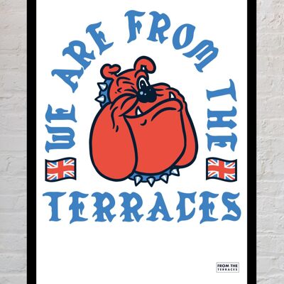 From The Terraces Bulldog Print - A4 Unframed