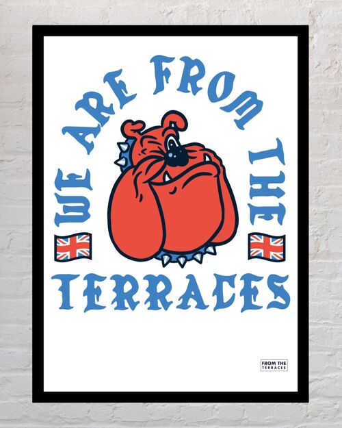 From The Terraces Bulldog Print - A3 Unframed