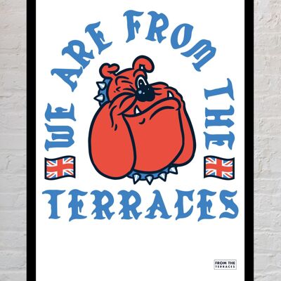 From The Terraces Bulldog Print - A3 Unframed