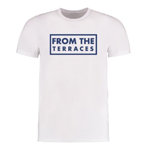 From The Terraces Tee - XS - White/Blue