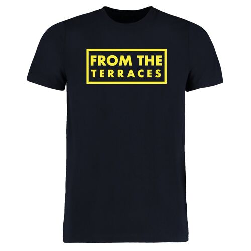 From The Terraces Tee - S - Navy/Yellow