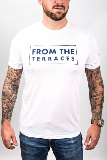 T-shirt From The Terraces - L - Blanc/Bleu 2