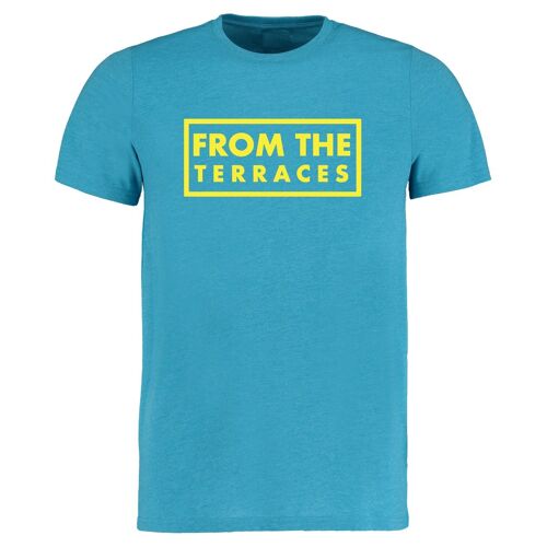 From The Terraces Tee - L - Turquoise/Yellow