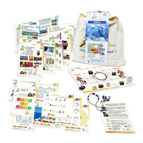 Kit activités ludiques et pédagogiques Voyageons en jouant Grèce - Enfant 6 à 11 ans - Made in France