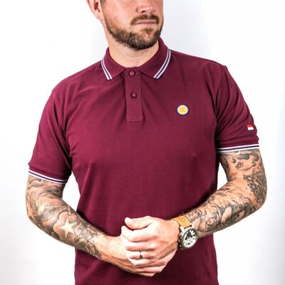 Burgundy and Light Blue Tipped FTT Polo